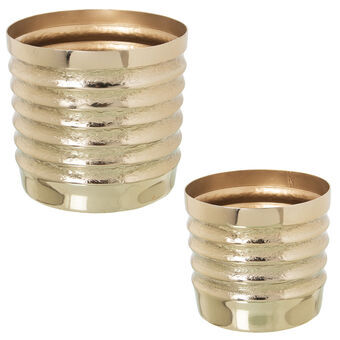 Plantenbakkenset Alexandra House Living Gouden Aluminium (2 Onderdelen)