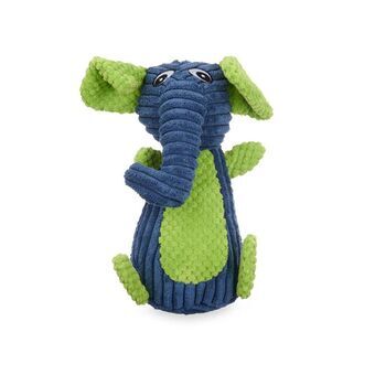 Hondenspeelgoed Blauw Groen Olifant 28 x 14 x 17 cm Knuffel met geluid