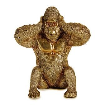 Decoratieve figuren Gorilla Gouden Hars (10 x 18 x 17 cm)