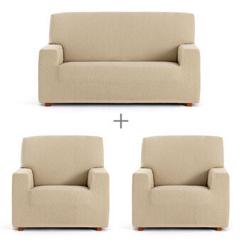 Sofa hoes set Eysa TROYA Beige 70 x 110 x 210 cm 3 Onderdelen