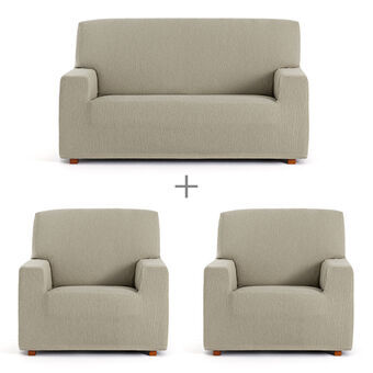 Sofa hoes set Eysa TROYA Lichtbruin 70 x 110 x 210 cm 3 Onderdelen