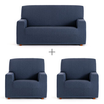 Sofa hoes set Eysa TROYA Blauw 70 x 110 x 210 cm 3 Onderdelen