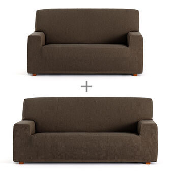 Sofa hoes set Eysa TROYA Bruin 70 x 110 x 210 cm 2 Onderdelen