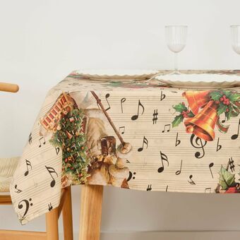 Vlekbestendig tafelkleed van hars Belum Christmas Sheet Music 140 x 140 cm