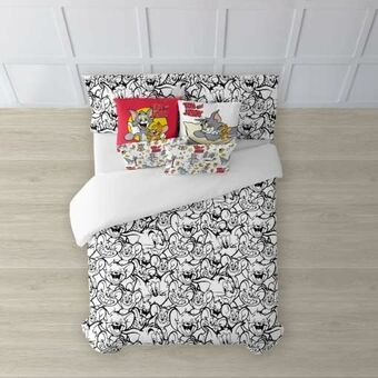 Noorse hoes Tom & Jerry B&W Wit black 180 x 220 cm