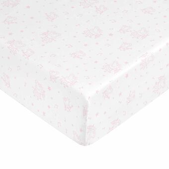 Verstelbaar onderlaken Peppa Pig Wit Roze 60 x 120 cm