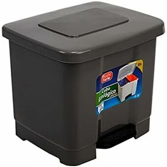 Afvalemmer met Pedaal Plastic Forte 1126522 Zwart Plastic 30 L