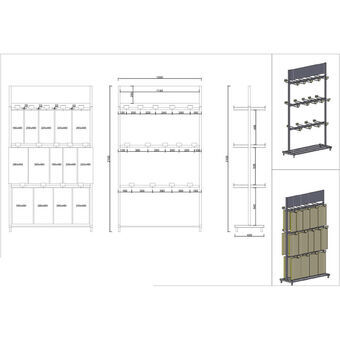 Toonbankdisplay Haken Metaal (1,2 x 2,1 m)