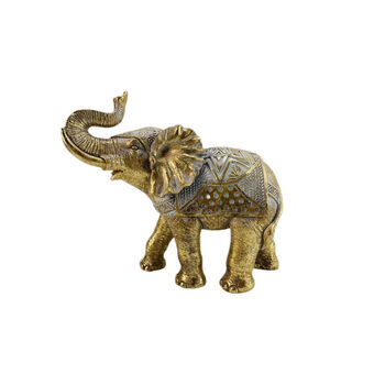 Decoratieve figuren Romimex Gouden Hars Olifant 24 x 22 x 12 cm