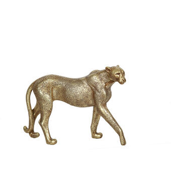 Decoratieve figuren Romimex Gouden Hars Luipaard 28 x 19 x 7 cm