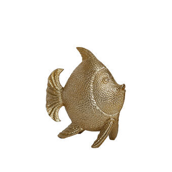 Decoratieve figuren Romimex Gouden Hars Vis 25 x 26 x 12 cm