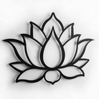 Wanddecoratie Keluly Lotus Bloem Zwart Koolstofstaal 43 x 31 x 13,5 cm