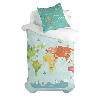 Dekbedovertrek set HappyFriday Happynois World Map Multicolour Bed van 80 2 Onderdelen