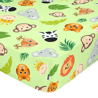 Onderlaken HappyFriday MR FOX Multicolour Lichtgroen 70 x 140 x 14 cm dieren