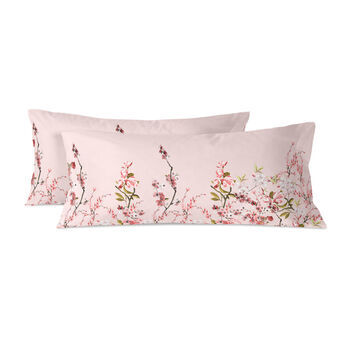 Kussensloop HappyFriday Chinoiserie rose Multicolour Bed van 180/200 150 Draden 45 x 110 cm (2 Stuks)