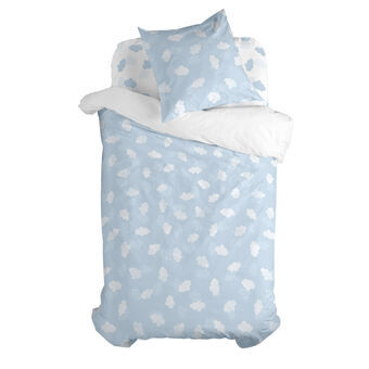 Dekbedovertrek set HappyFriday Basic Kids Blauw Bed van 80 2 Onderdelen