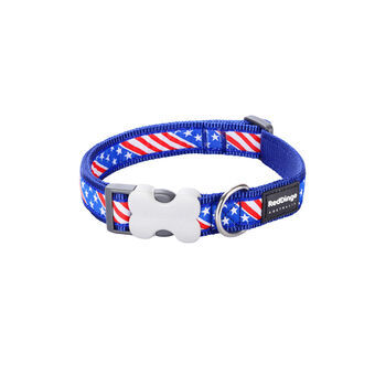 Hondenhalsband Red Dingo US Flag 20-32 cm Blauw