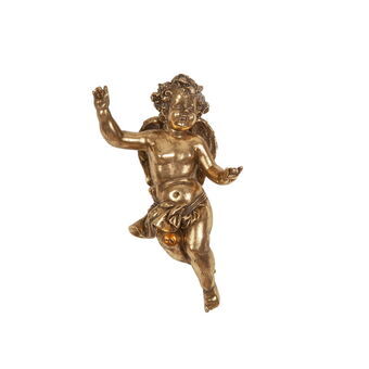 Decoratieve figuren Romimex Gouden Hars Engel 25 x 25 x 25 cm