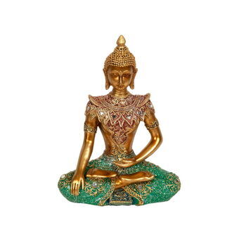 Decoratieve figuren Romimex Gouden Hars Boeddha 16 x 22 x 8 cm