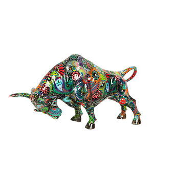 Decoratieve figuren Romimex Multicolour Hars Stier 34 x 21 x 12 cm