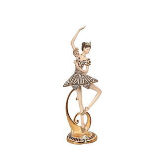 Decoratieve figuren Romimex Gouden Hars Ballerina 13 x 38 x 9 cm