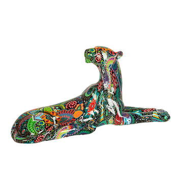 Decoratieve figuren Romimex Multicolour Hars Panter 32 x 14 x 11 cm