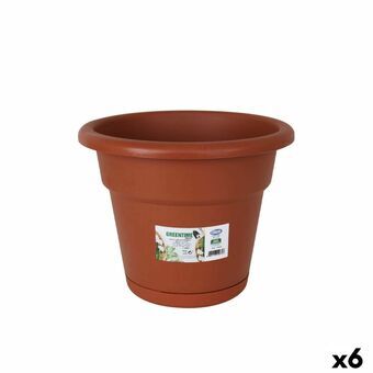 Bloempot met schaal Dem Greentime Bruin 30 x 30 x 25 cm (6 Stuks)