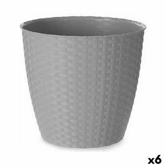 Bloempot Stefanplast Grijs Plastic 24 x 22,3 x 24 cm (6 Stuks)