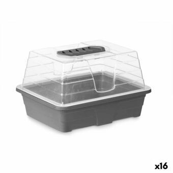 Kas Grijs Transparant Plastic 21,5 x 12,8 x 17,4 cm (16 Stuks)