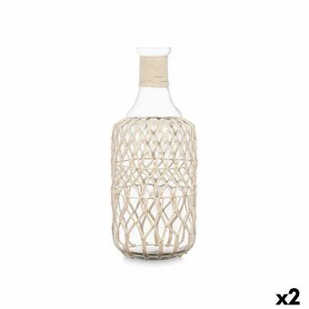 Fles Wit Transparant 19 x 48 cm Decoratief (2 Stuks)