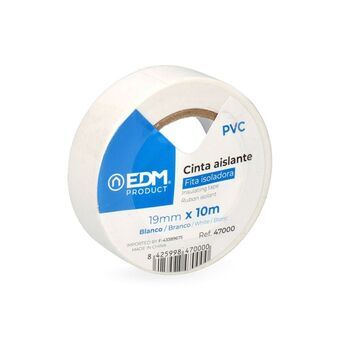 Isolatietape EDM Wit PVC (10 m x 19 mm)