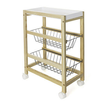 Groentetrolley Quid Gala Wit Hout 40,5 x 24 x 60 cm