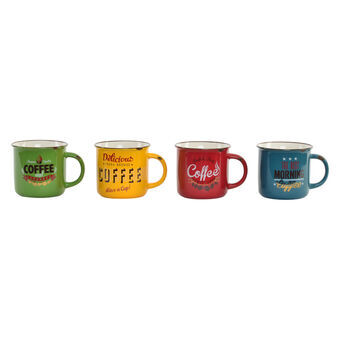 Mok DKD Home Decor Coffee Porselein (360 ml) (4 Stuks)