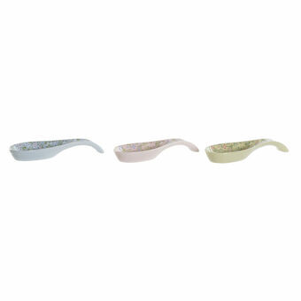 Lepelstandaard DKD Home Decor Blommor (23 x 8 x 3 cm) (3 pcs)