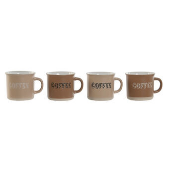 Set van koffiekopjes Home ESPRIT Bruin Keramiek 180 ml 4 Onderdelen