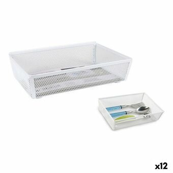 Bestekorganizer Confortime Metaal Wit 21,8 x 15,24 x 5,2 cm (12 Stuks)