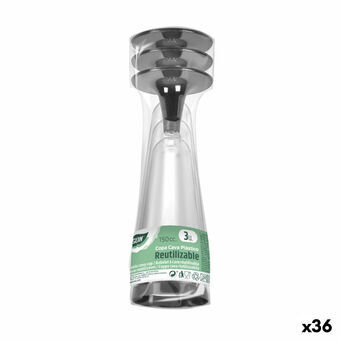 Herbruikbare cavaglazen Algon Zwart 36 Stuks 150 ml (3 Onderdelen)