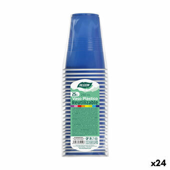 Set van herbruikbare glazen Algon Blauw 24 Stuks 250 ml (25 Onderdelen)