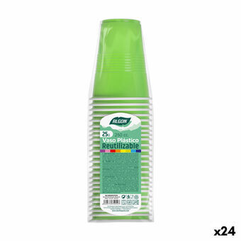 Set van herbruikbare glazen Algon Groen 24 Stuks 250 ml (25 Onderdelen)