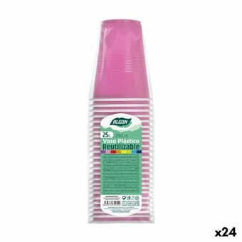 Set van herbruikbare glazen Algon Roze 24 Stuks 250 ml (25 Onderdelen)