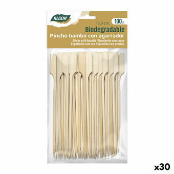 Bamboestokken Algon 13,5 cm Set 100 Onderdelen (30 Stuks)