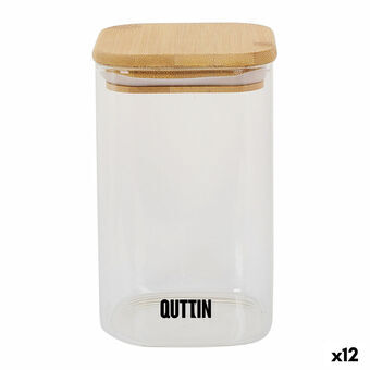 Voedselopslagcontainer Quttin Bamboe Borosilicaatglas Vierkant 720 ml (12 Stuks)