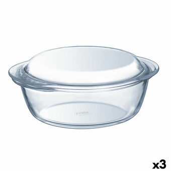 Kookpot met Deksel Pyrex Essentials Transparant 2,1 L (3 Stuks)