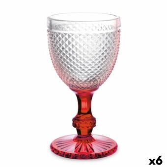 Wijnglas Diamant Rood Transparant Glas 330 ml (6 Stuks)