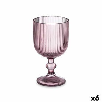 Fluitglas Strepen Roze 370 ml (6 Stuks)