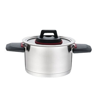 Casserolepan met deksel Feel Maestro MR-3530-16 Rood Zwart Staal Roestvrij staal Plastic Ø 16 cm 1,6 L