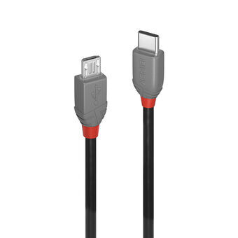 USB-kabel LINDY 36892 Zwart Zwart/Gris 2 m