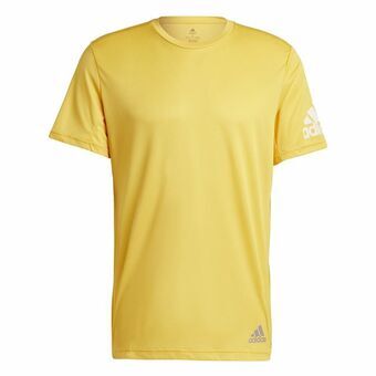 Heren-T-Shirt met Korte Mouwen Adidas Run It Geel - L - L