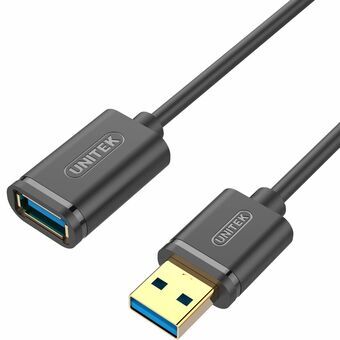 USB-kabel Unitek Y-C457GBK Mannelijk/Vrouwelijk Zwart 1 m