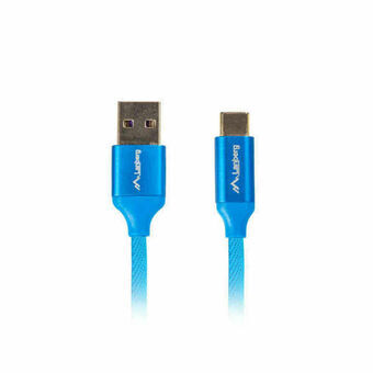 Kabel USB A naar USB C Lanberg CA-USBO-22CU-0005-BL Blauw Quick Charge 3.0 50 cm